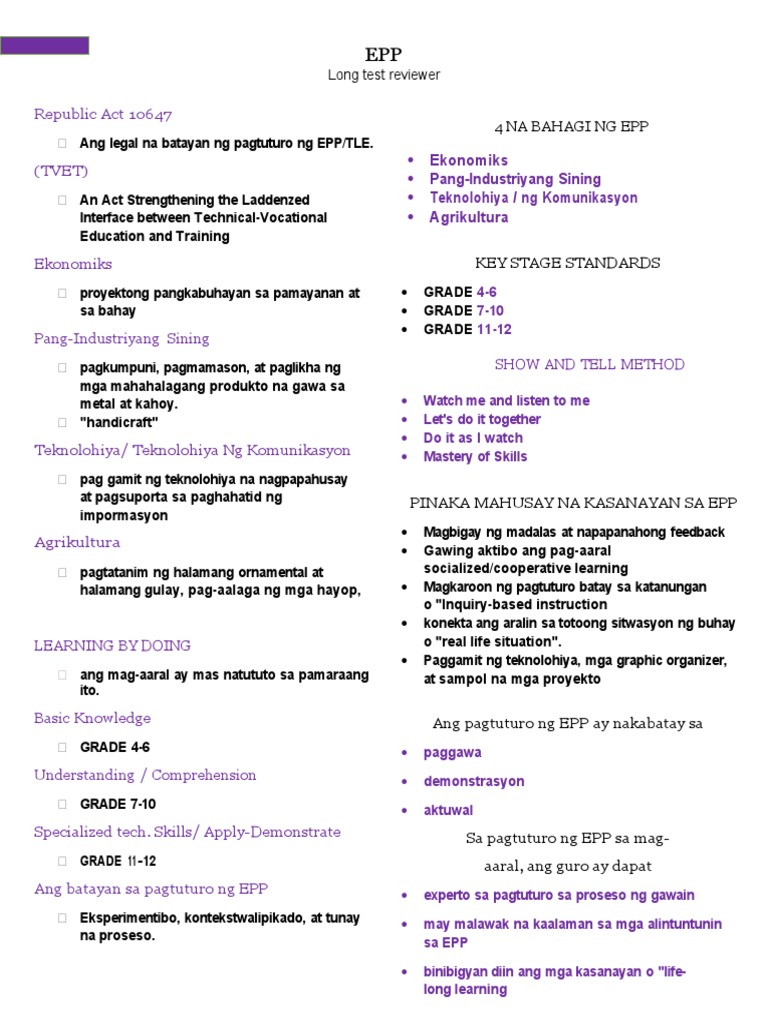 Epp Reviewer | PDF