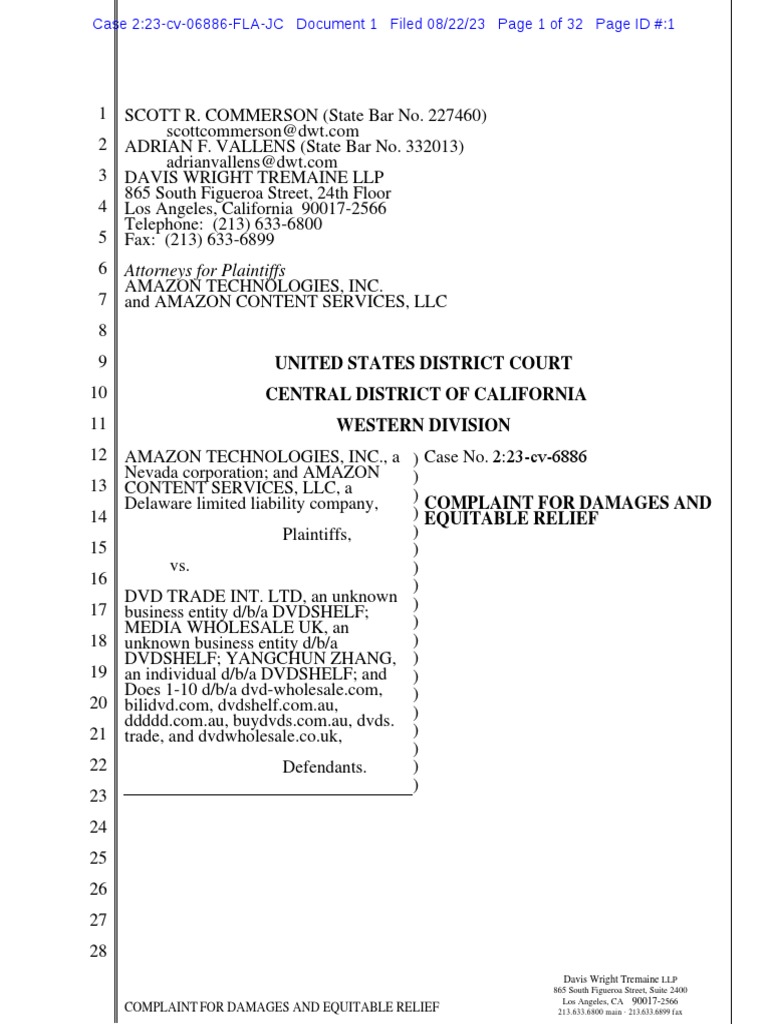 Amazon Lawsuit Pdf Copyright Infringement Legal Remedy