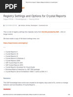 Report Runner Support - Registry Settings and Options For Crystal Reports