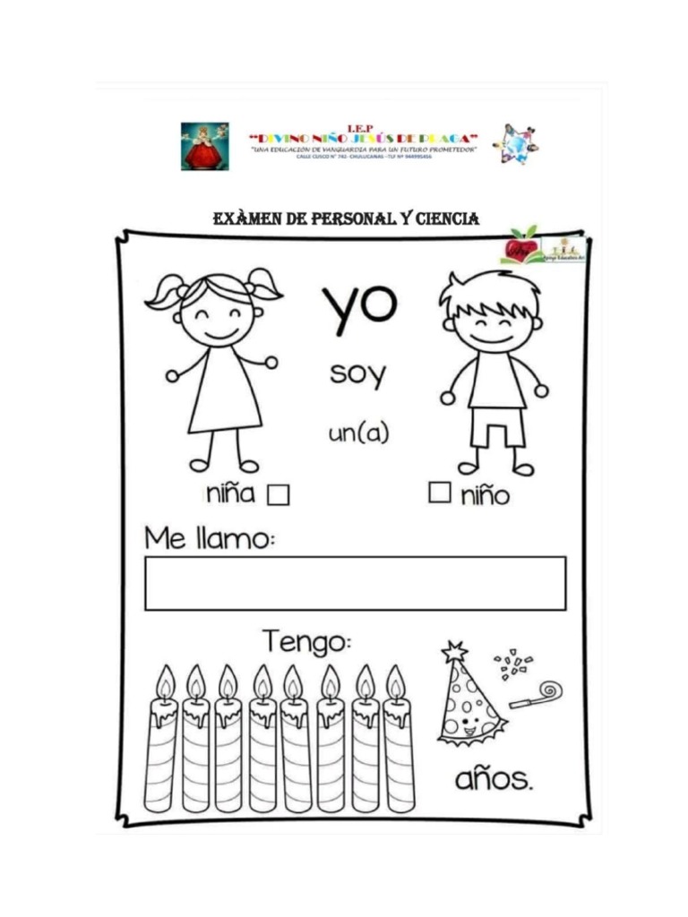 PERSONAL SOCIAL EXAMEN Inicial 5 Años | PDF