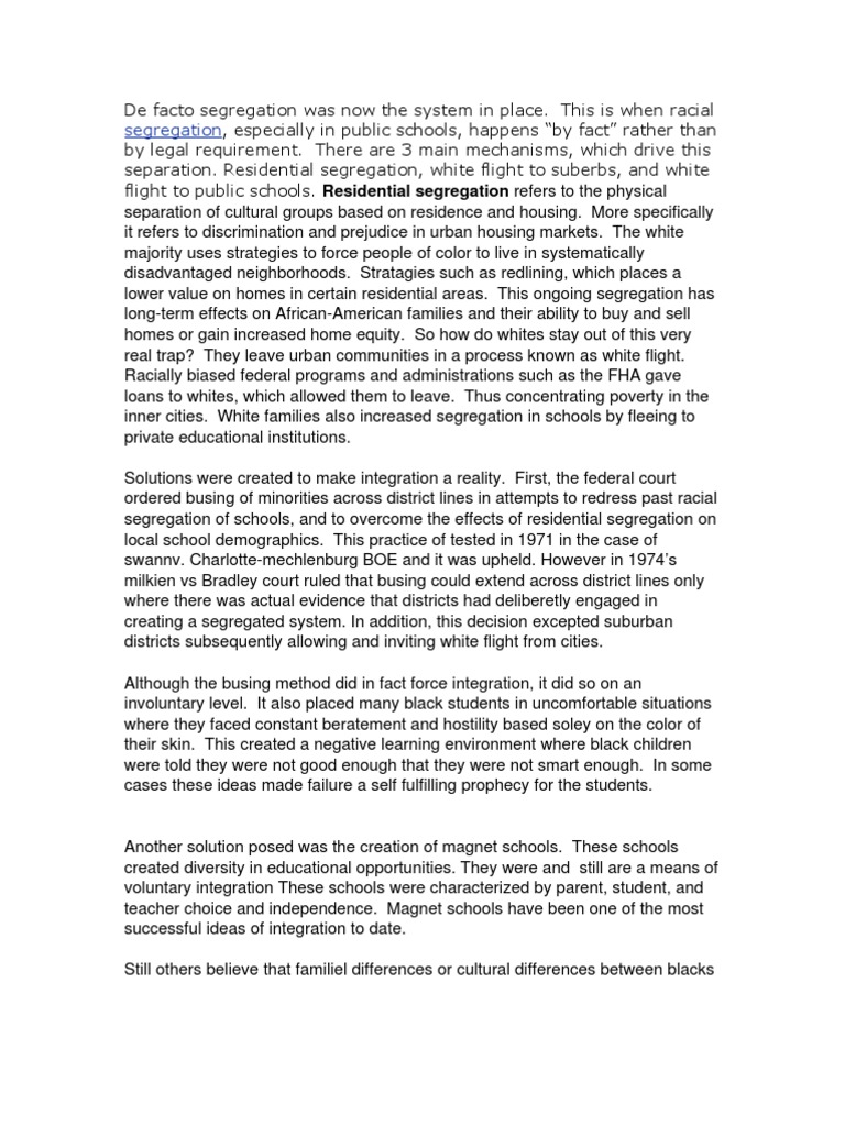 Shocking Facts About De Facto Segregation In Ap Human Geography - g19oa0d