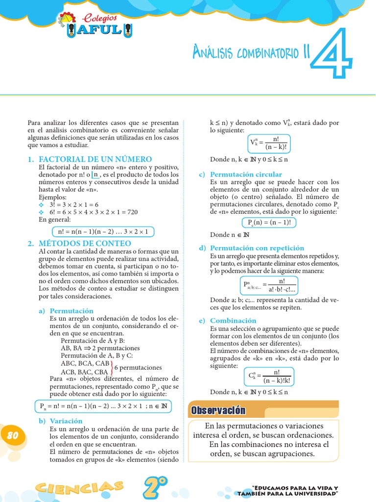 Analisis Combinatorio Ii | PDF | Permutación | Combinatoria
