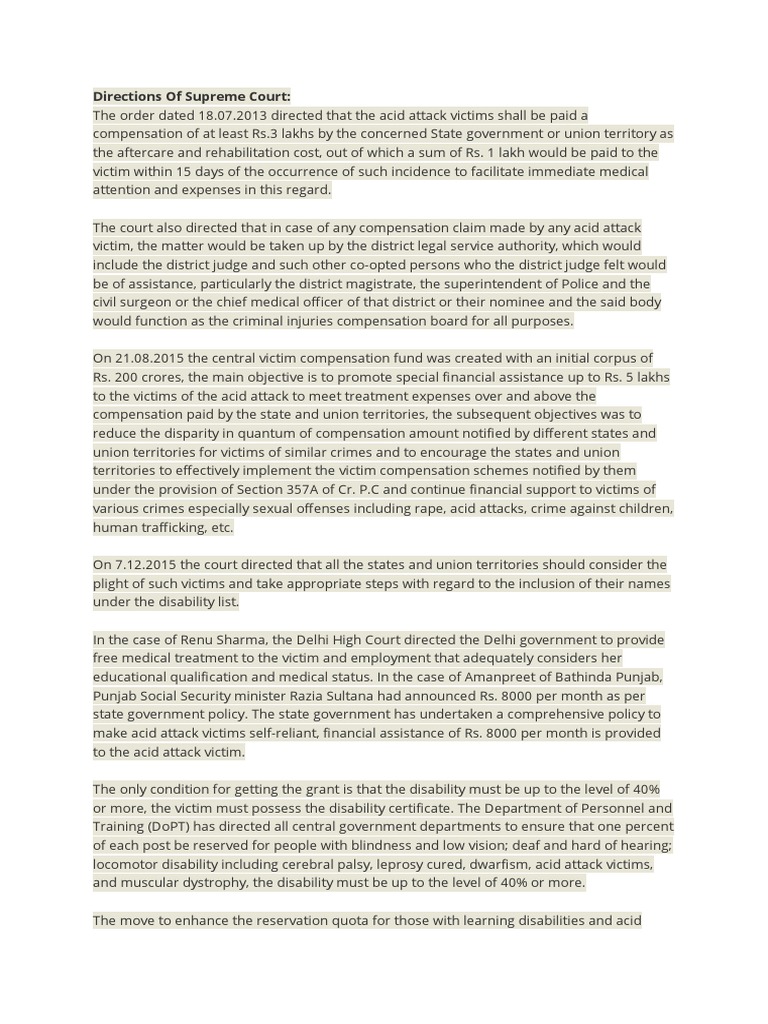 Directions of Supreme Court PDF