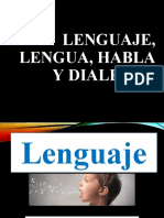 Lenguaje, Lengua, Habla y Dialecto