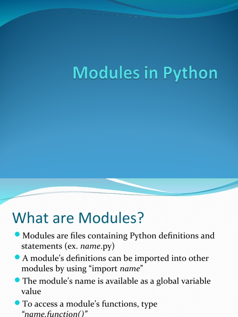 Modules in Python | PDF