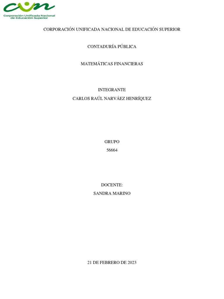 Ejercicios de Matemáticas Financieras | PDF | Finanzas Matemáticas ...