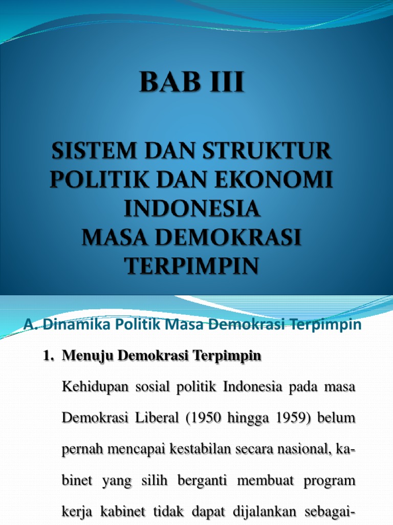Kondisi ekonomi Indonesia pada masa demokrasi terpimpin