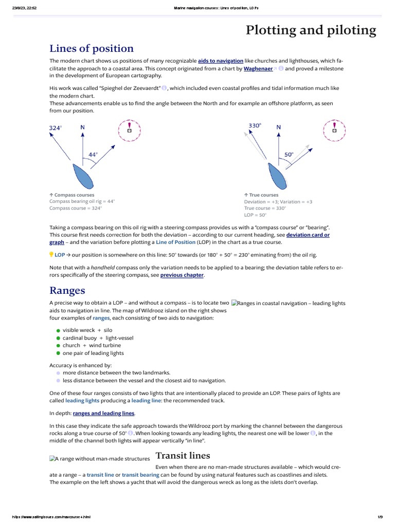 Marine navigation courses_ Lines of position, LOPs PDF