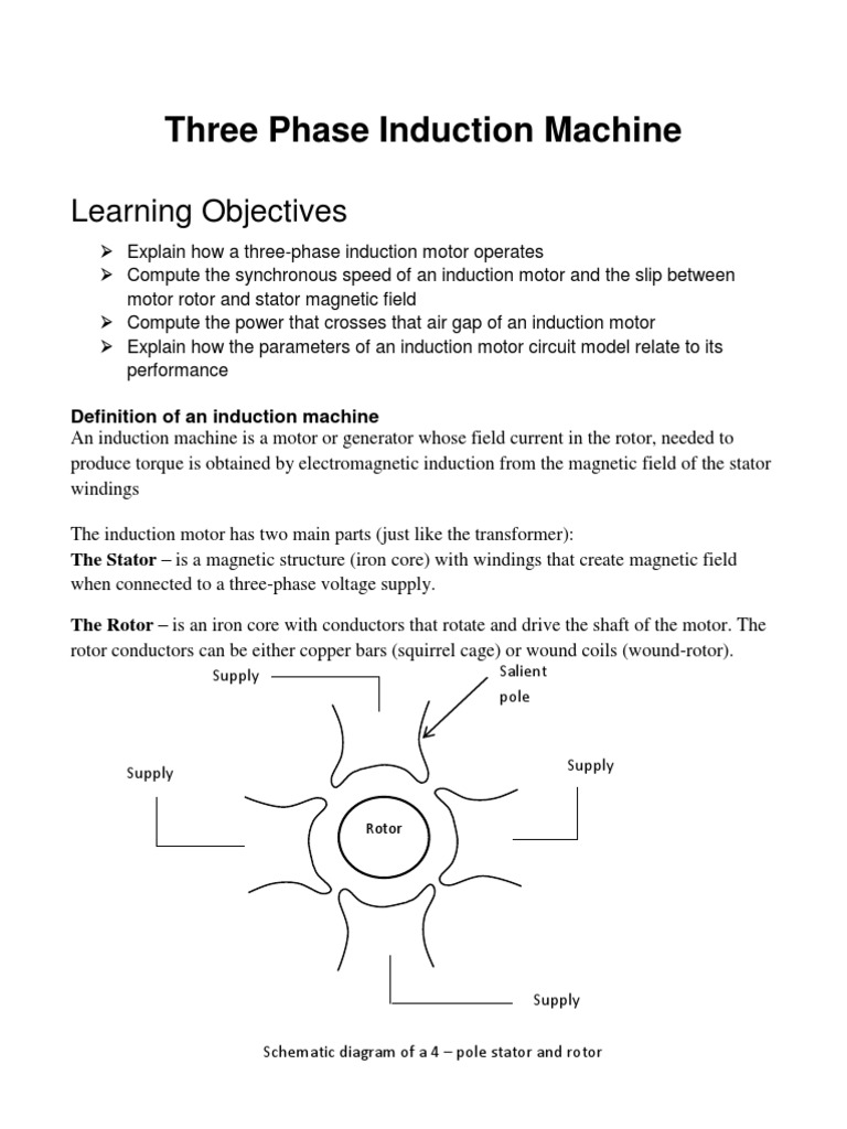 Induction Motor Notes PDF Electric Motor Induction