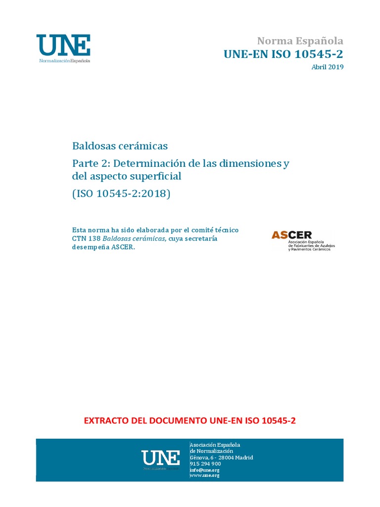 Norma UNE-EN ISO 10545-2: Dimensiones Baldosas | PDF | Hogar ...