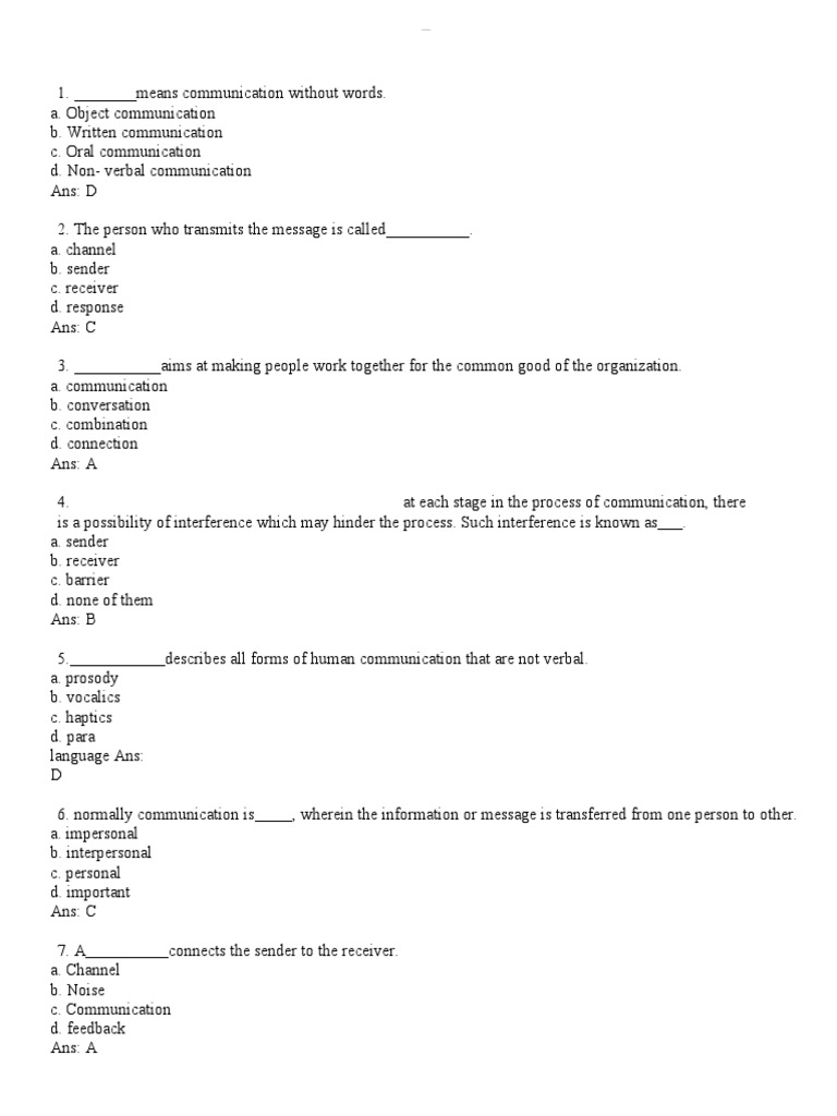 communication-skills-mcqs-pdf-communication-comma
