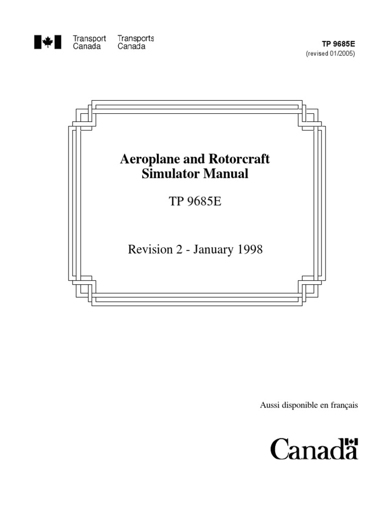 Transport Canada TP 9685E | PDF | Verification And Validation | Flight Test