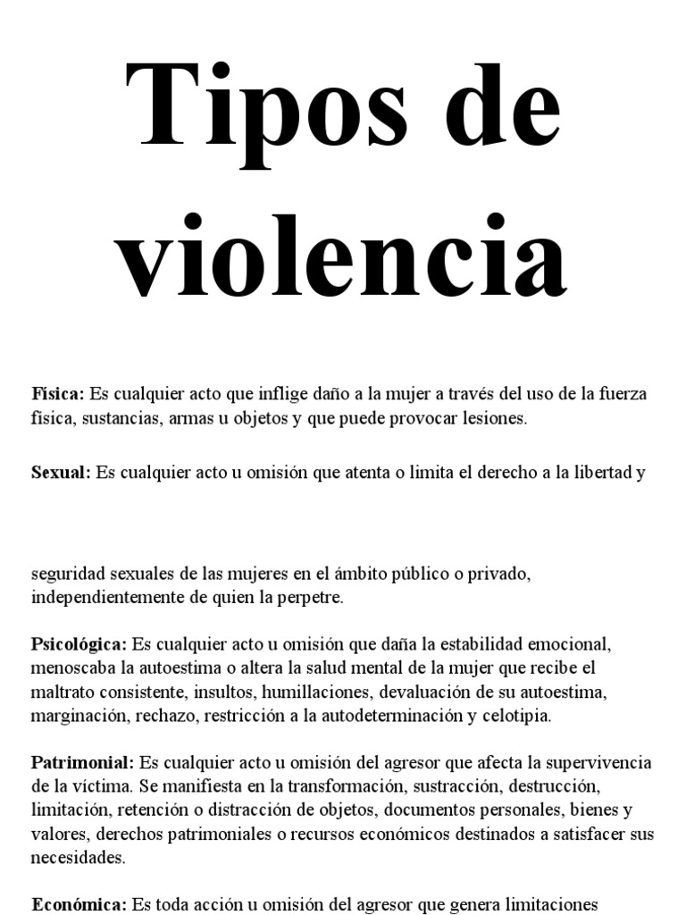 Tipos de Violencia | PDF | Violencia | La violencia contra las mujeres