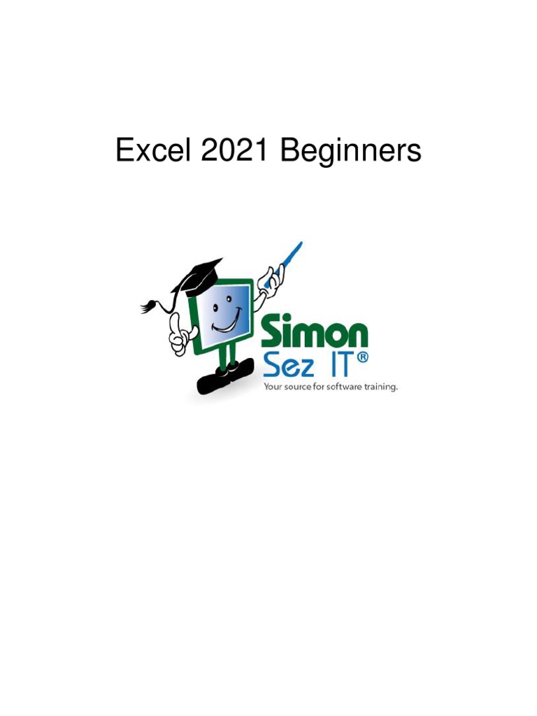 Excel 2021 beginners transcription pdf