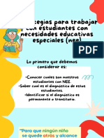 Estrategias para Trabajar Con Estudiantes Con Necesidades Educativas Especiales (Nee)