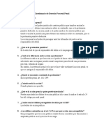 Cuestionario de Derecho Procesal Penal