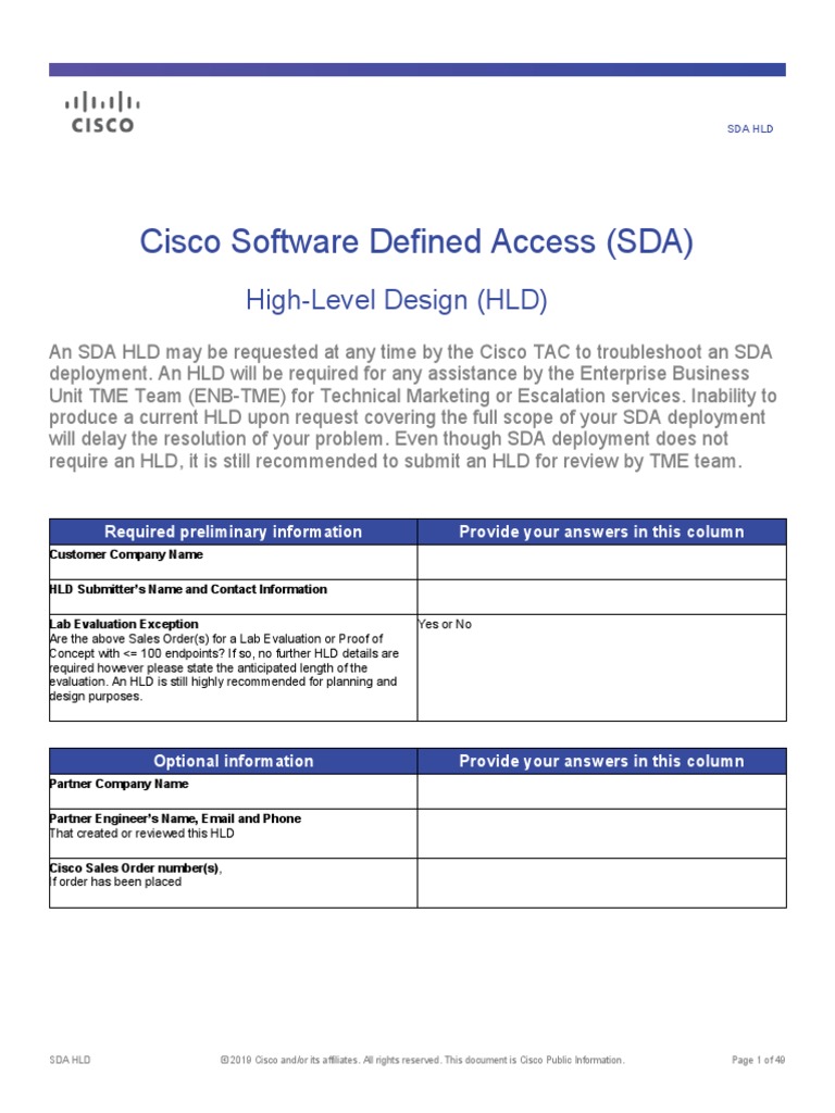 Cisco SDA High-Level Design Overview | PDF | Wireless Lan | Computer ...