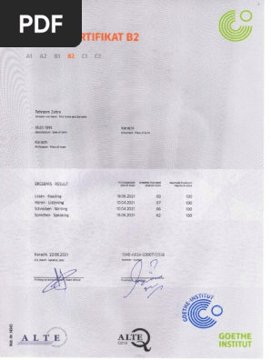 Goethe Zertifikat B2 | PDF