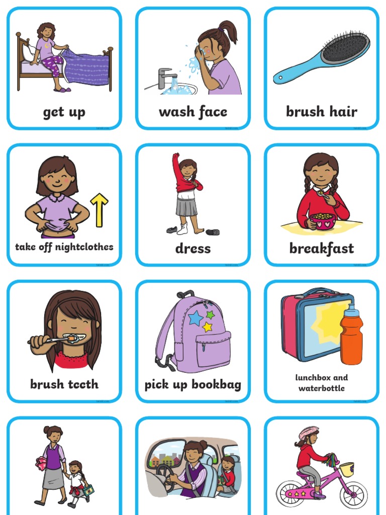 T C 126 Visual Timetable Getting Ready For School Girls - Ver - 2 | PDF ...
