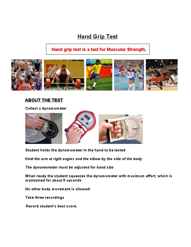 Hand Grip Test PDF Sports