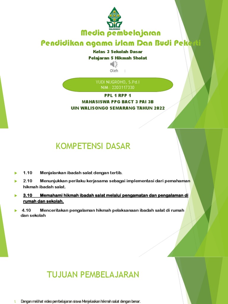 Media Pembelajaran Pai Kelas 3 Ppl 1 Rpp 1 Pdf