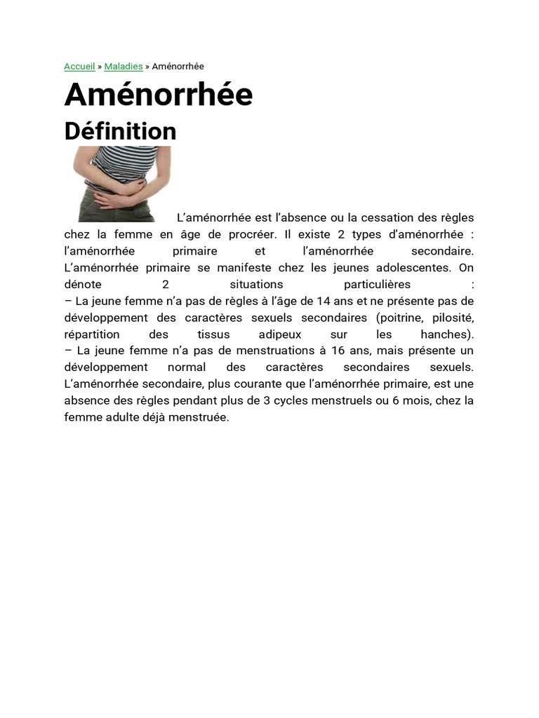 Aménorrhée PDF