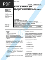 Abnt - NBR 13743 - Roteiro de Inspecao para Transportadores Continuos em Operacao - Transportadores de Correia