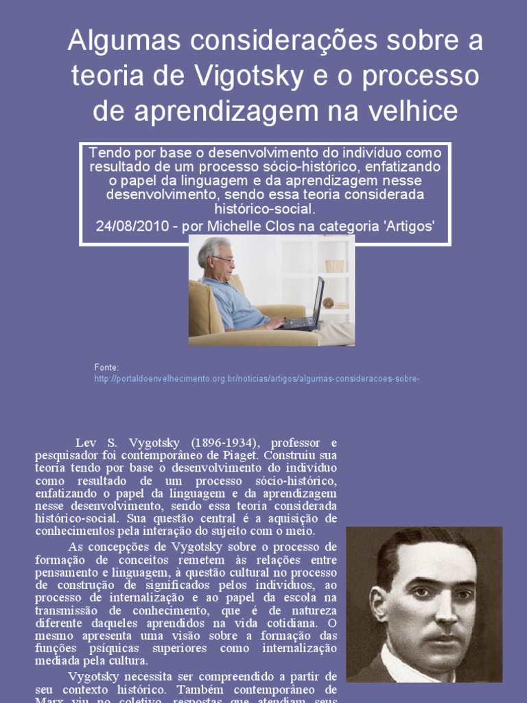 Vygotsky e Aprendizagem na Velhice | PDF | Carreira e Crescimento