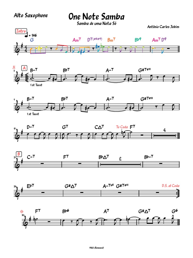 One Note Samba Arrangment - Parts | PDF
