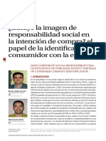 ¿Influye La Imagen de Responsabilidad Social en La Intención de Compra? El Papel de La Identificación Del Consumidor Con La Empresa