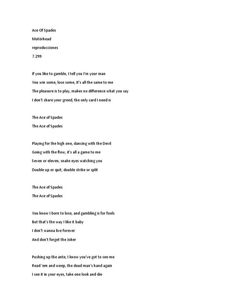 Ace of Spades PDF