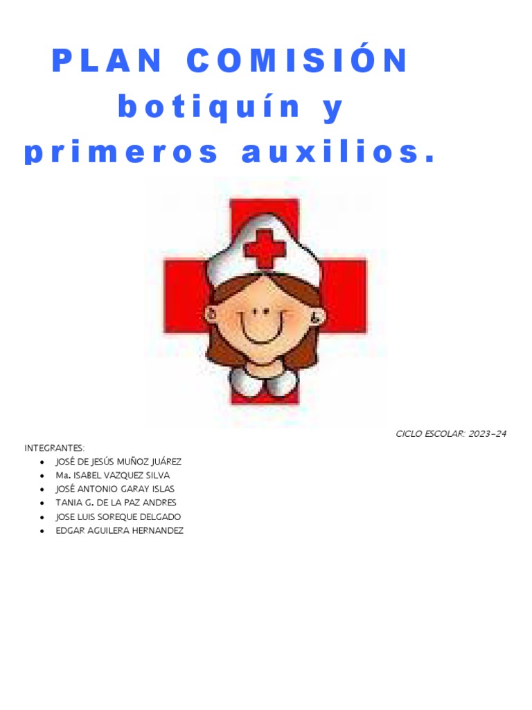 Plan de Primeros Auxilios Escolar 2023-24 | PDF