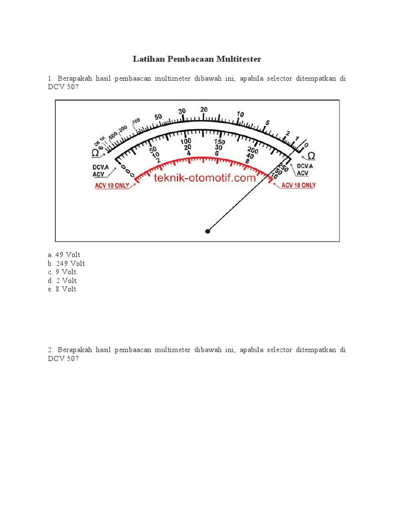 Latihan Pembacaan Multitester | PDF