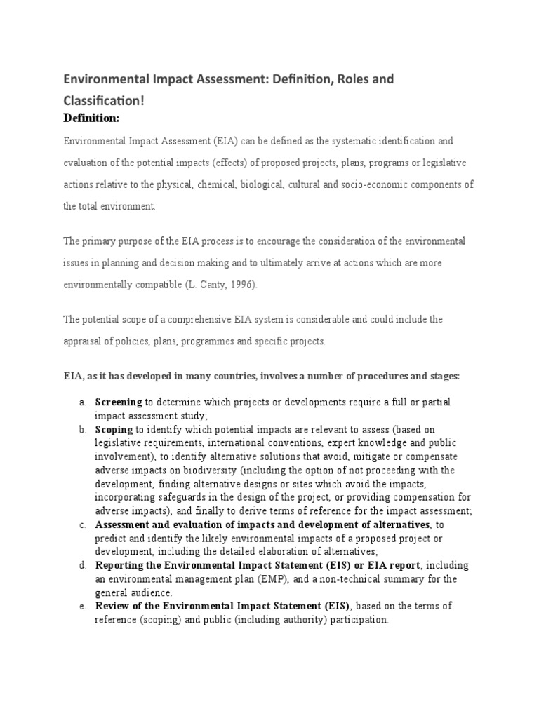 Environmental Impact Assessment | PDF | Environmental Impact Assessment