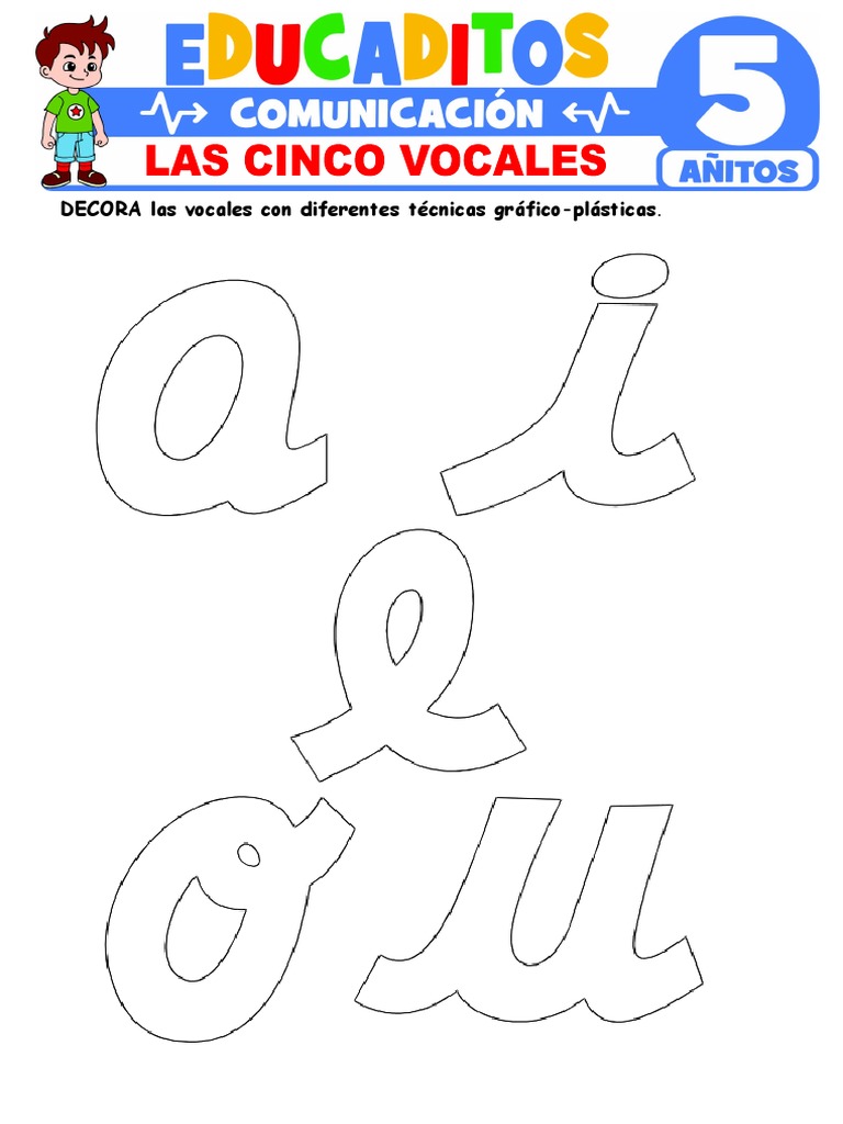 Actividades para aprender las 5 vocales | PDF | Artes del Lenguaje y ...