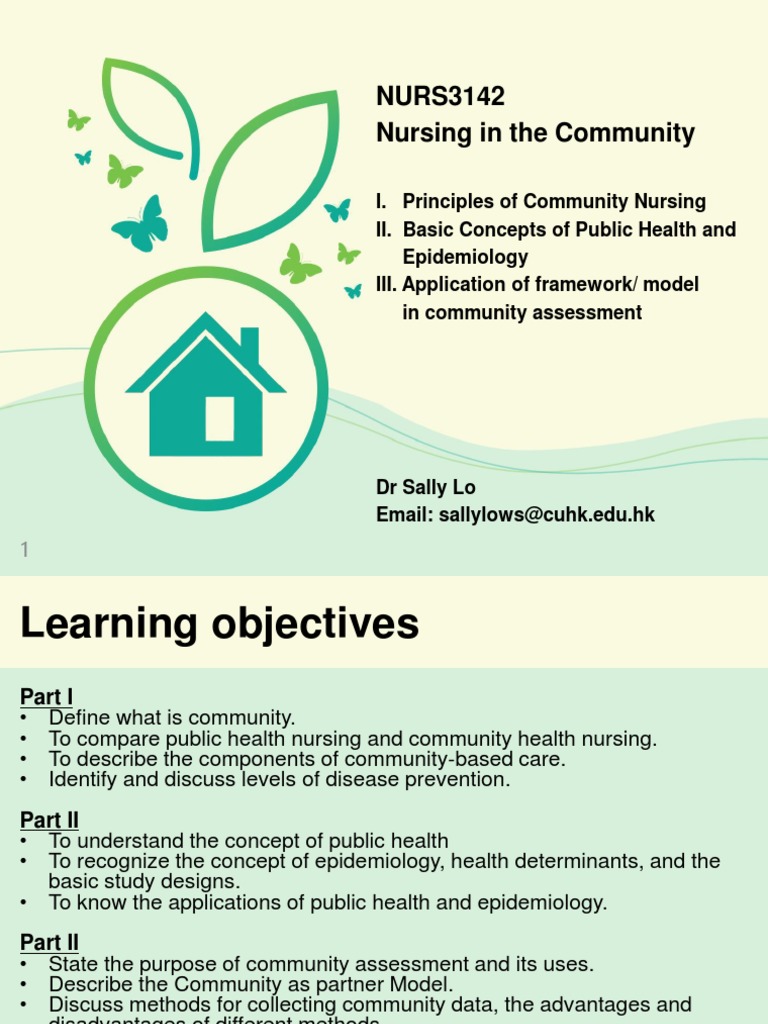 Community Nursing Principles Overview | PDF | Public Health | Epidemiology