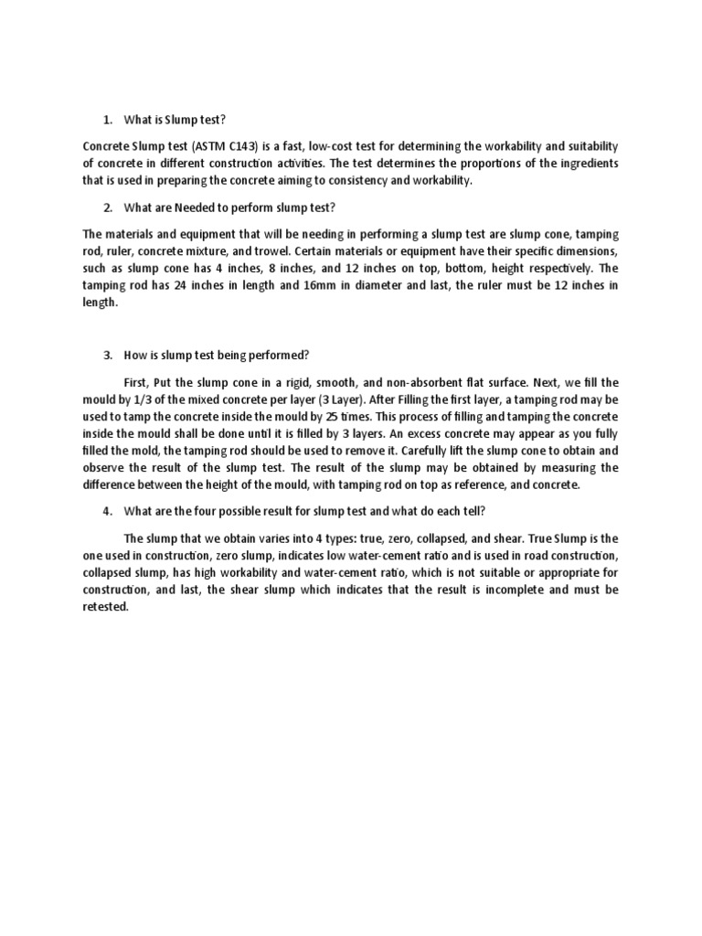 What is Slump Test | PDF