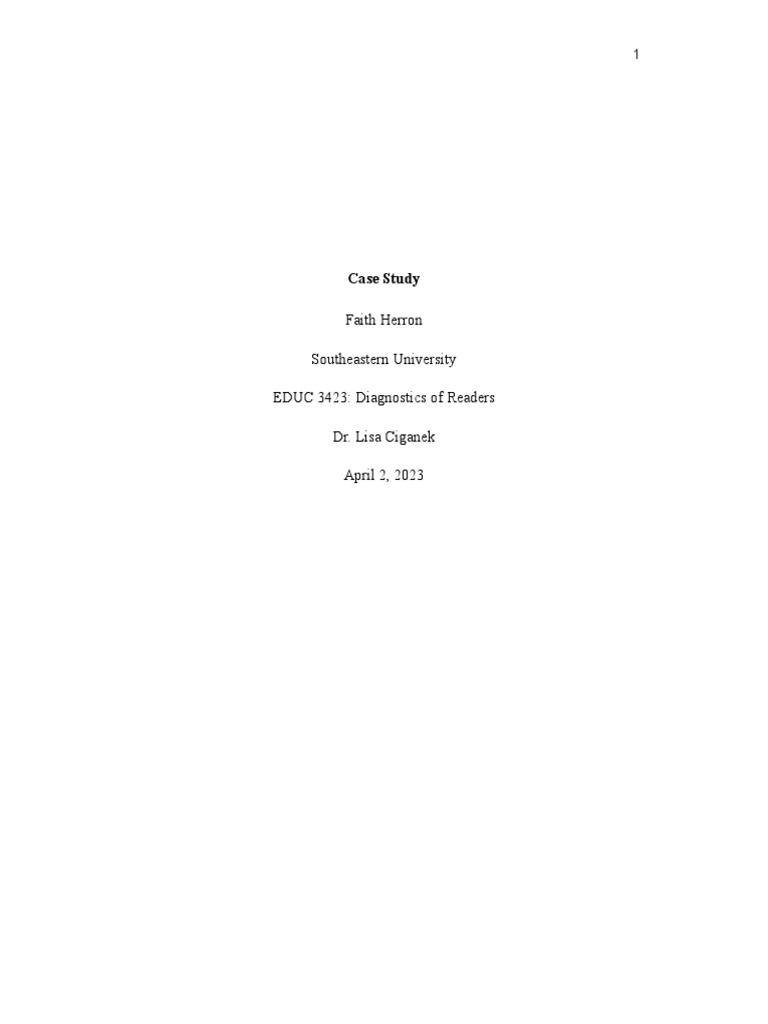 Diagnosis Case Study PDF