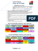 Comunicado Docentes de Secundaria Evaluación Unidad 3