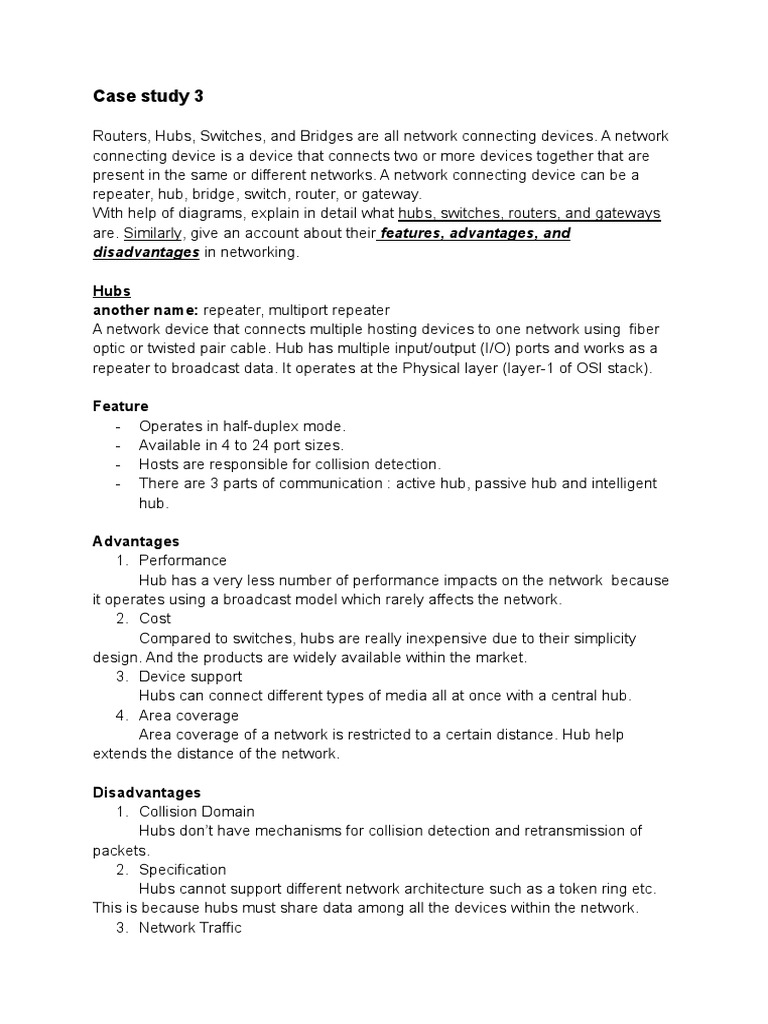 Network Devices: Functions & Features | PDF | Network Switch | Computer ...