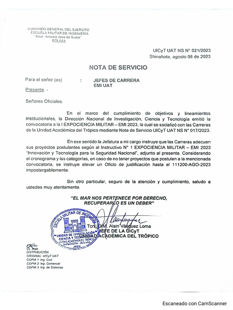 Nota de Servicio 021-2023 | PDF