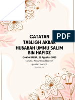 Catatan Tabligh Akbar Hubabah Ummu Salim