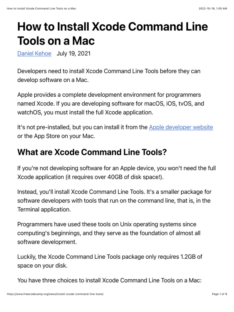 How To Install Xcode Command Line Tools On A Mac PDF