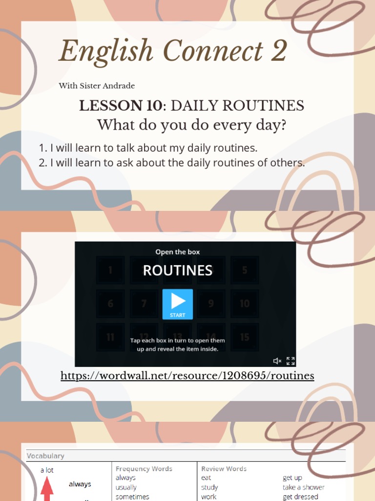 Daily Routines in English Connect 2 | PDF | Language Arts & Discipline