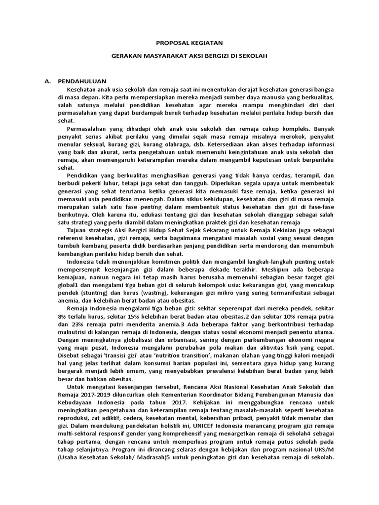 Proposal Kegiatan Aksi Bergizi | PDF