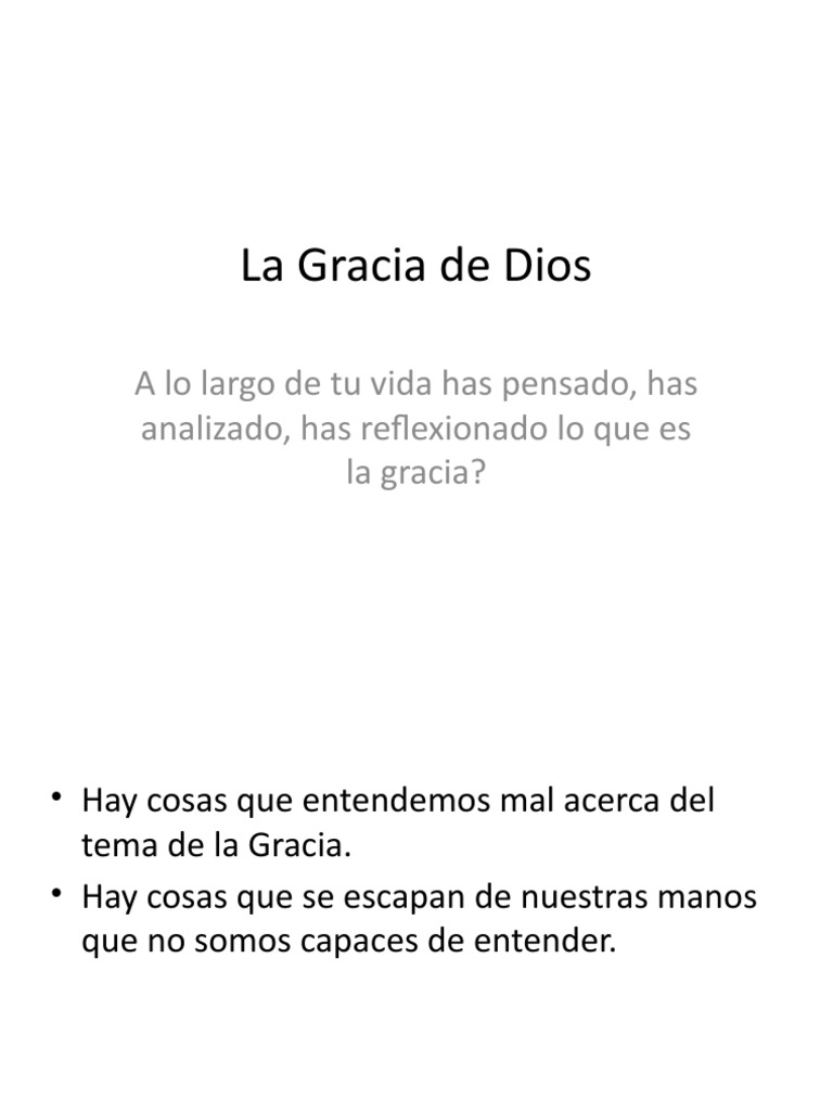 La Gracia de Dios en Nuestras Vidas | PDF | Filosofía | Religión y ...
