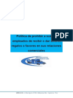 1-8 Política de Probir de Recibir Reglaos y Dinero