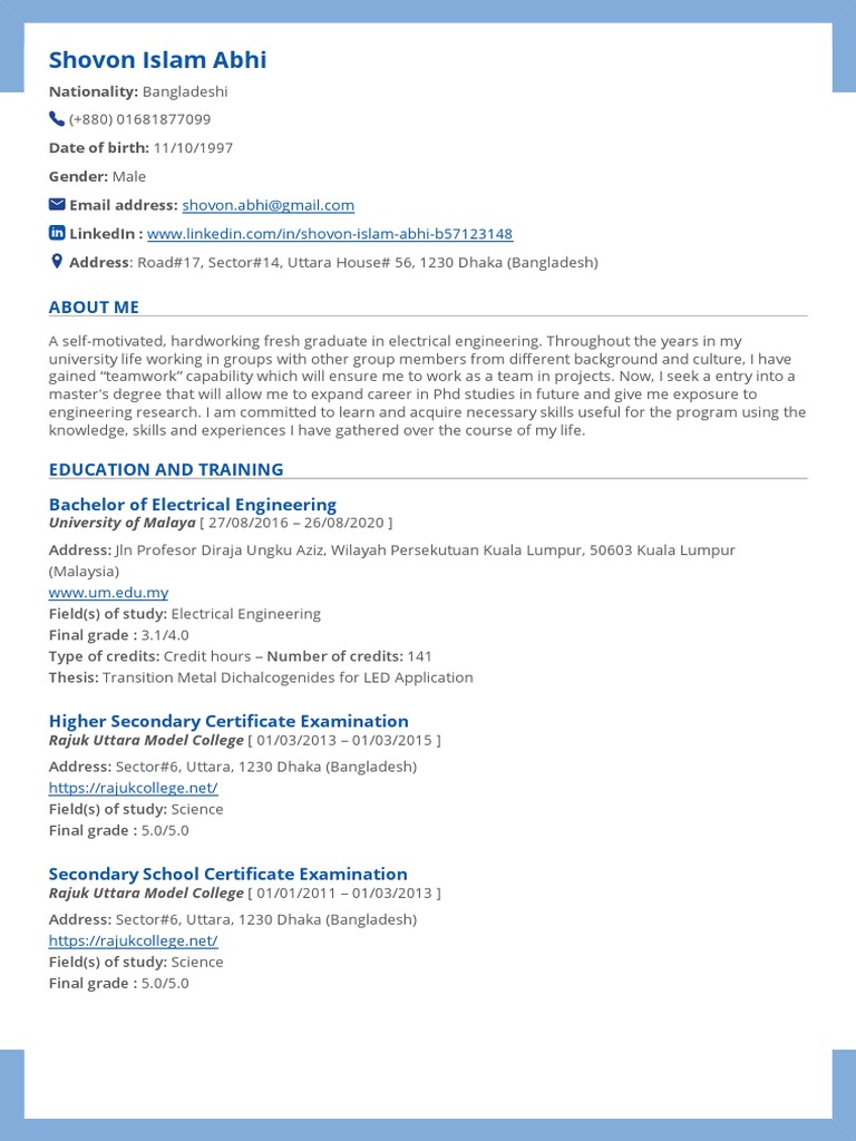 Shovon CV | PDF