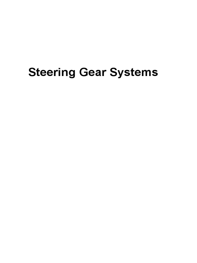 Steering Gear Systems PDF Pump Piston