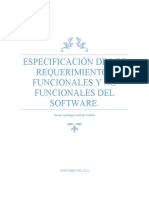 Especificación de Los Requerimientos Funcionales y No Funcionales Del Software